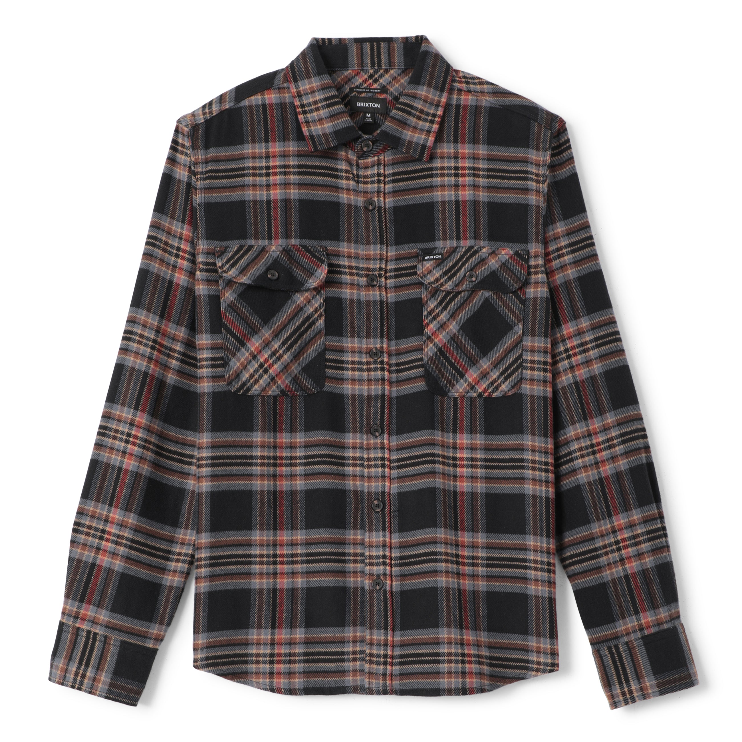 Bowery Flannel - Black/Red Earth