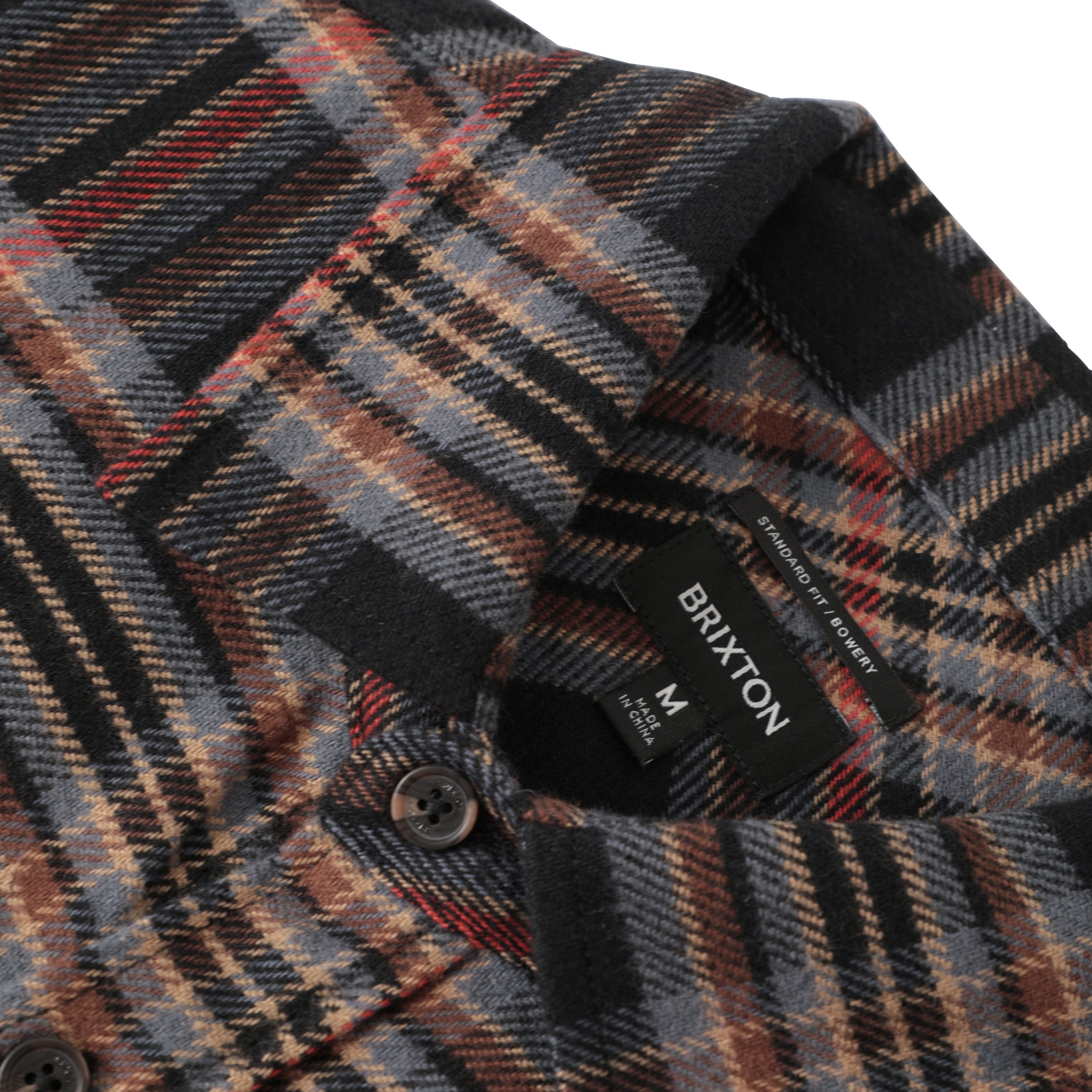 Bowery Flannel - Black/Red Earth