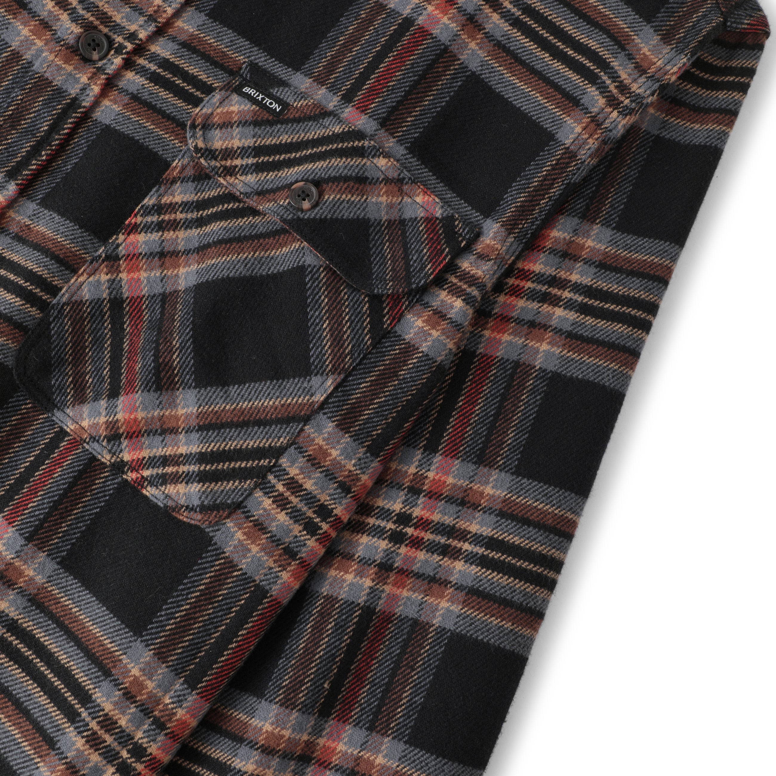 Bowery Flannel - Black/Red Earth