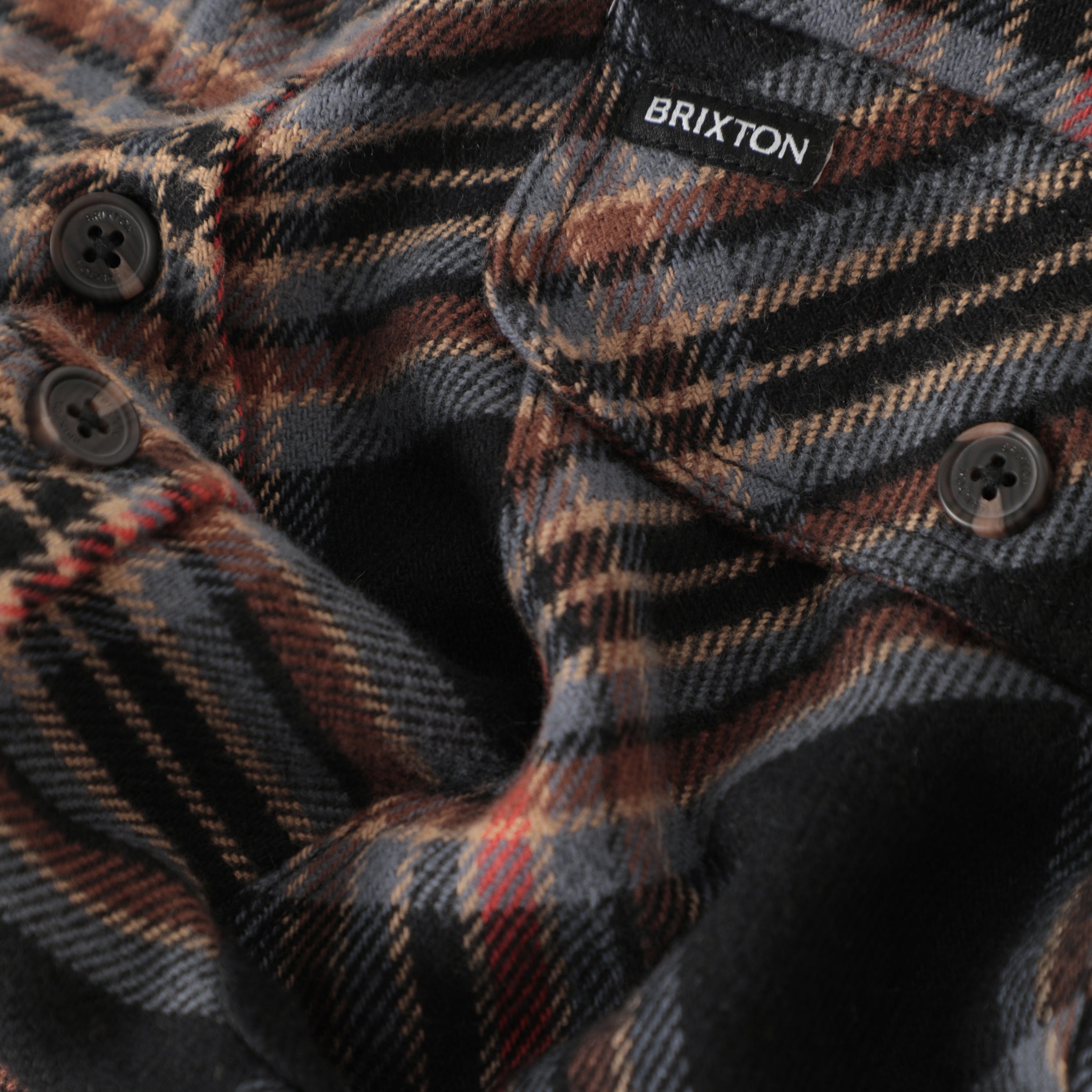 Bowery Flannel - Black/Red Earth
