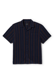 Bunker Waffle Stripe S/S Shirt - Washed Navy Stripe
