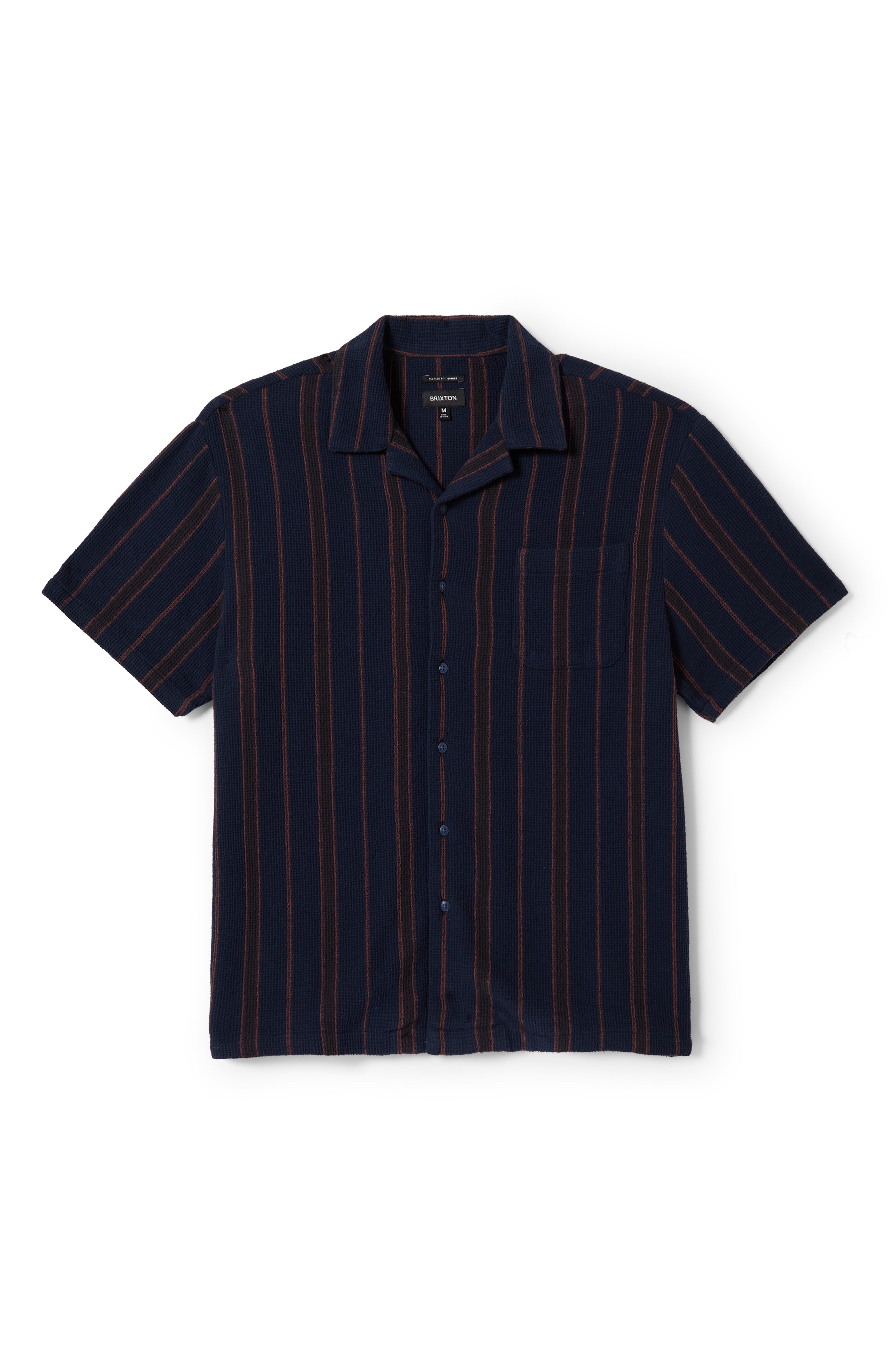Bunker Waffle Stripe S/S Shirt - Washed Navy Stripe