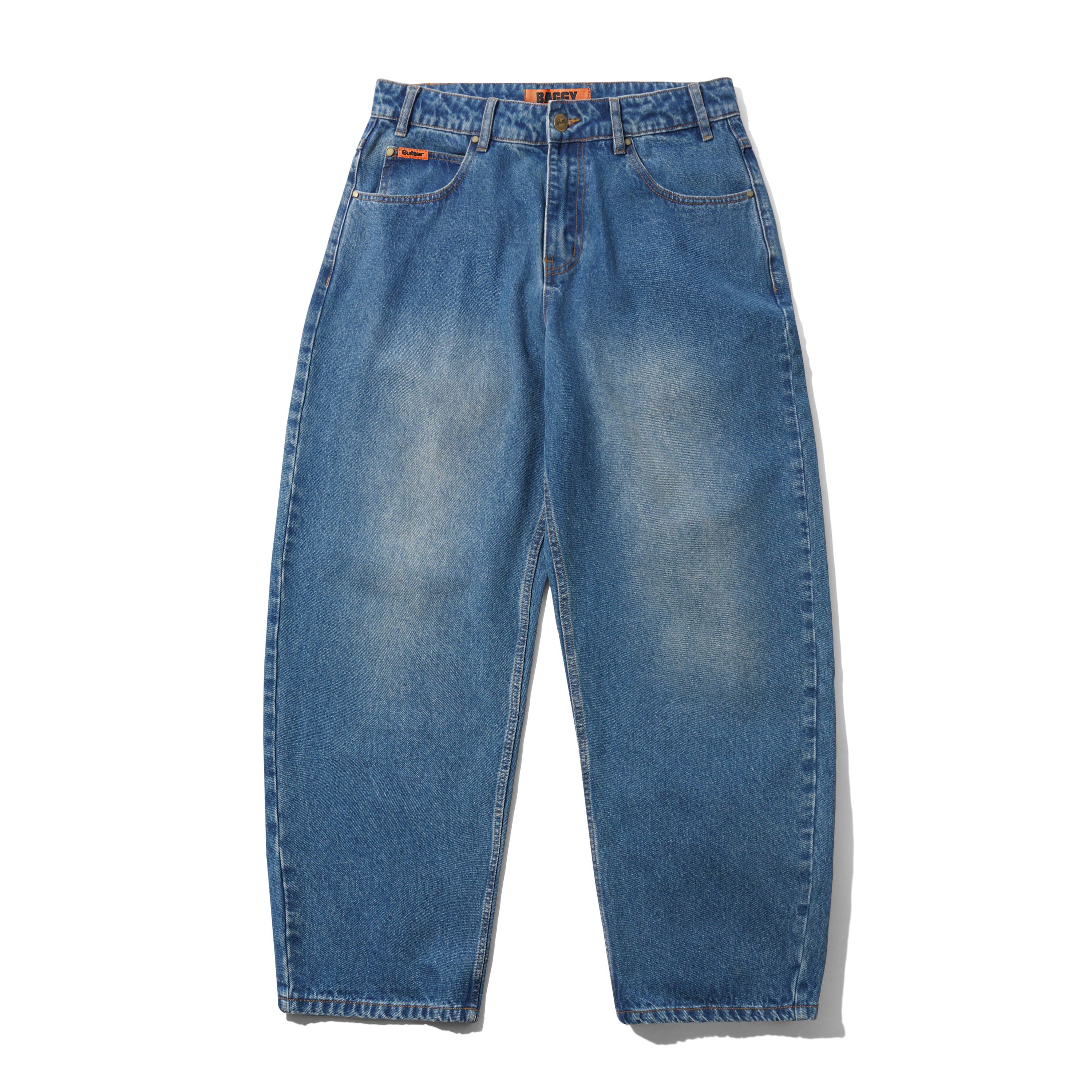 Baggy Denim Jeans - Distressed Indigo