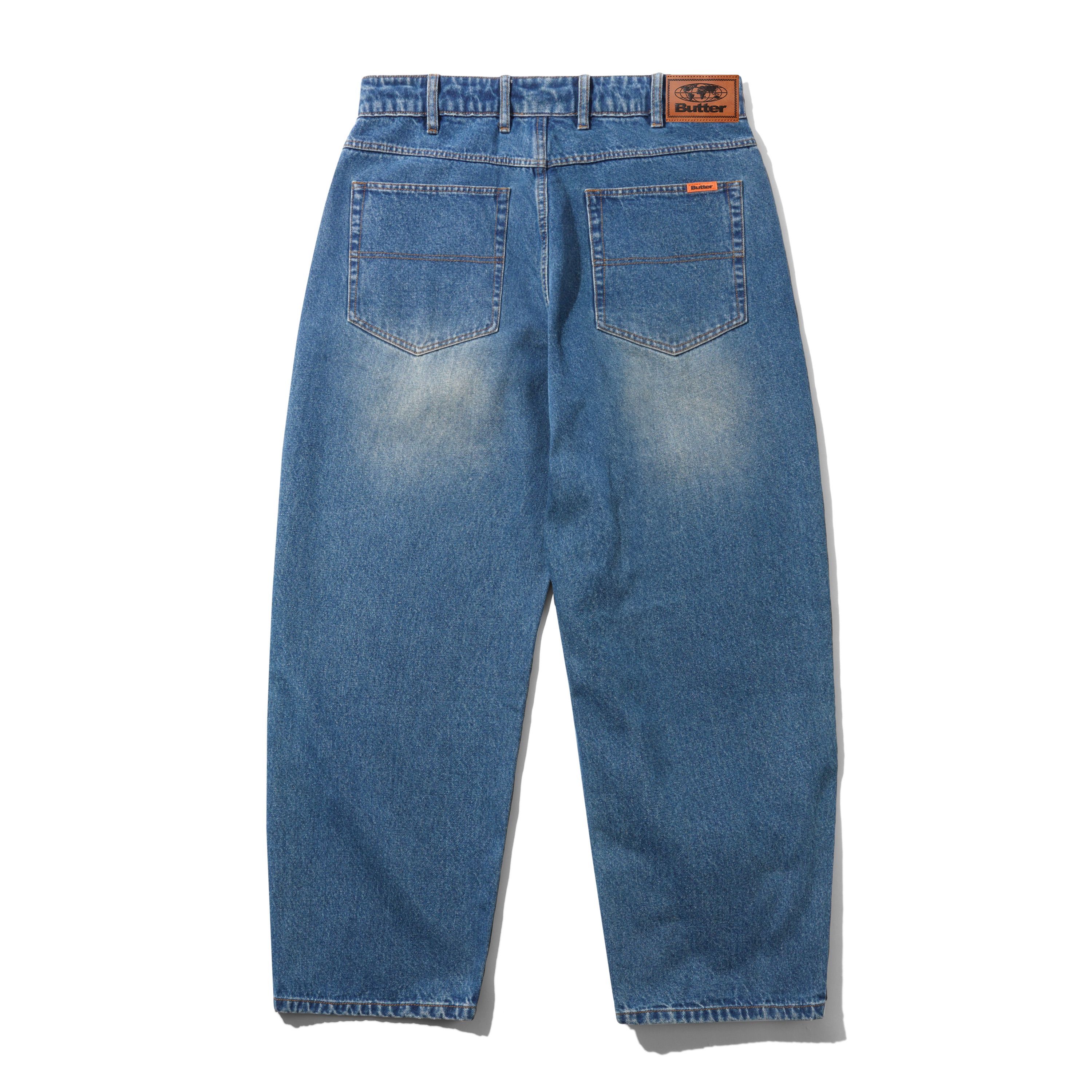 Baggy Denim Jeans - Distressed Indigo