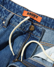 Baggy Denim Jeans - Distressed Indigo