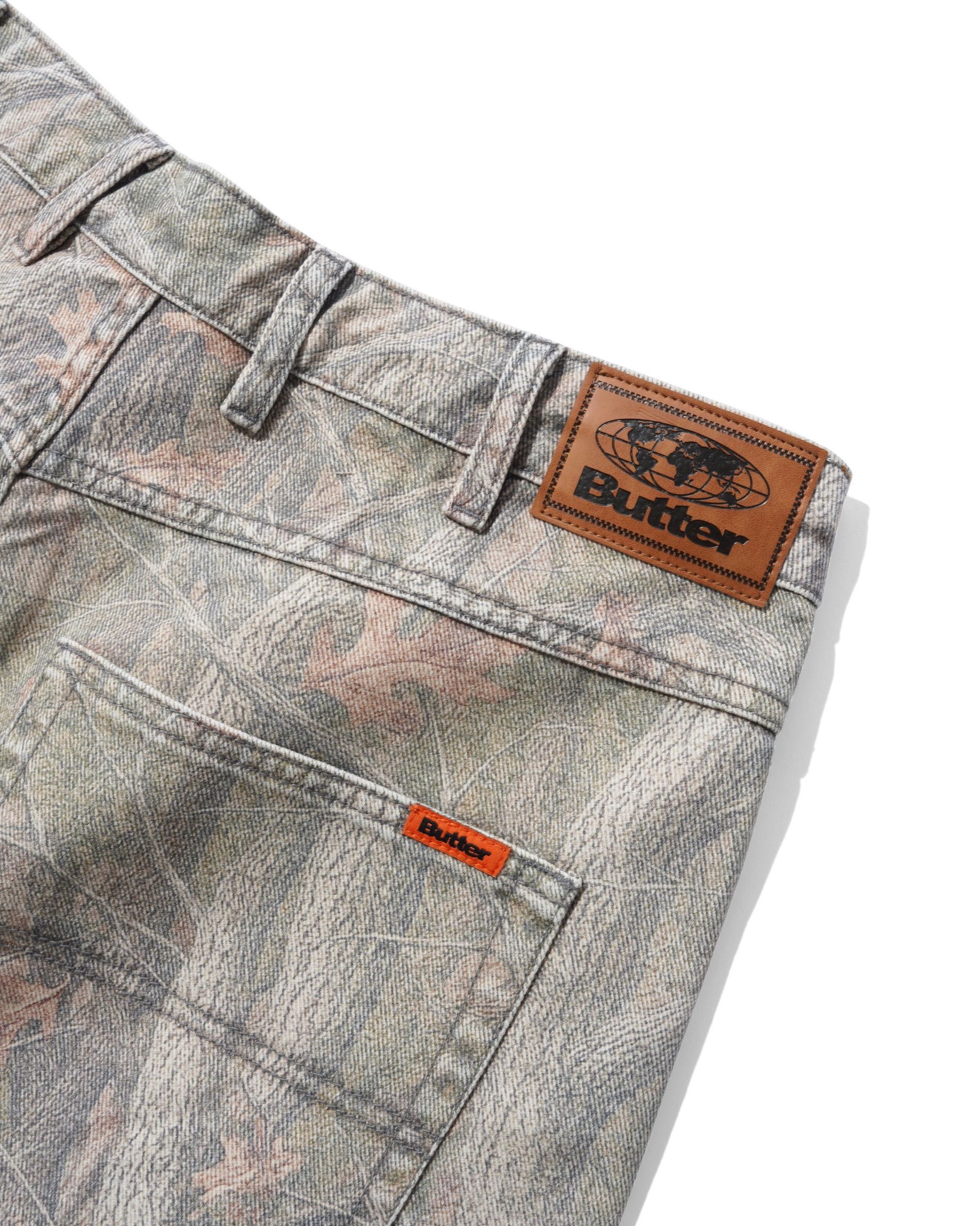 Baggy Denim Jeans - Forest Camo