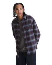 Bixby Plaid Flannel Shirt - Dark Port Red/Pewter Heather Grey