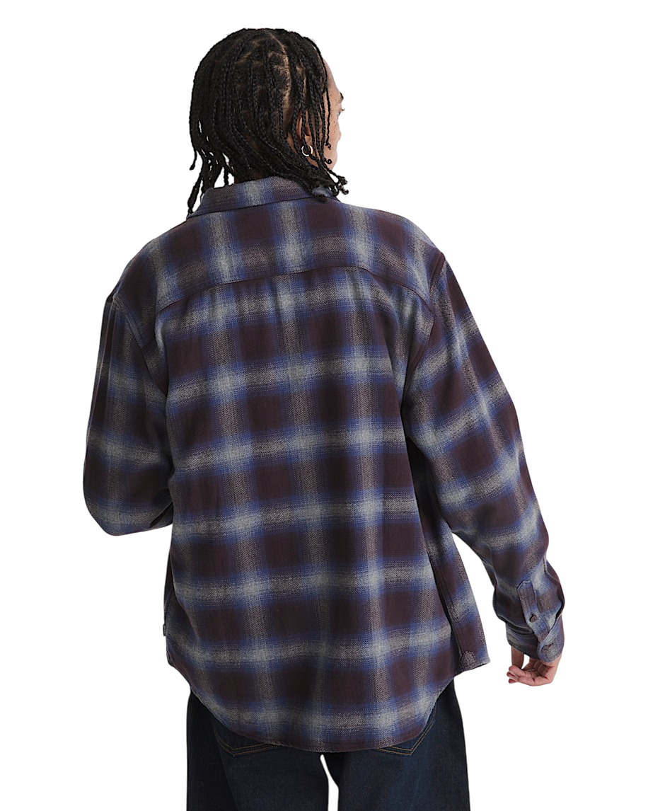 Bixby Plaid Flannel Shirt - Dark Port Red/Pewter Heather Grey