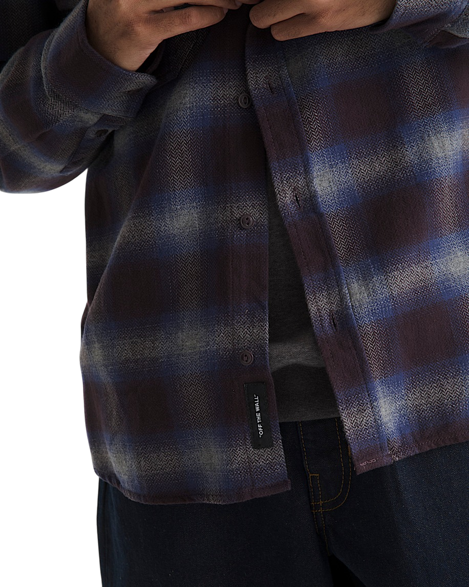 Bixby Plaid Flannel Shirt - Dark Port Red/Pewter Heather Grey