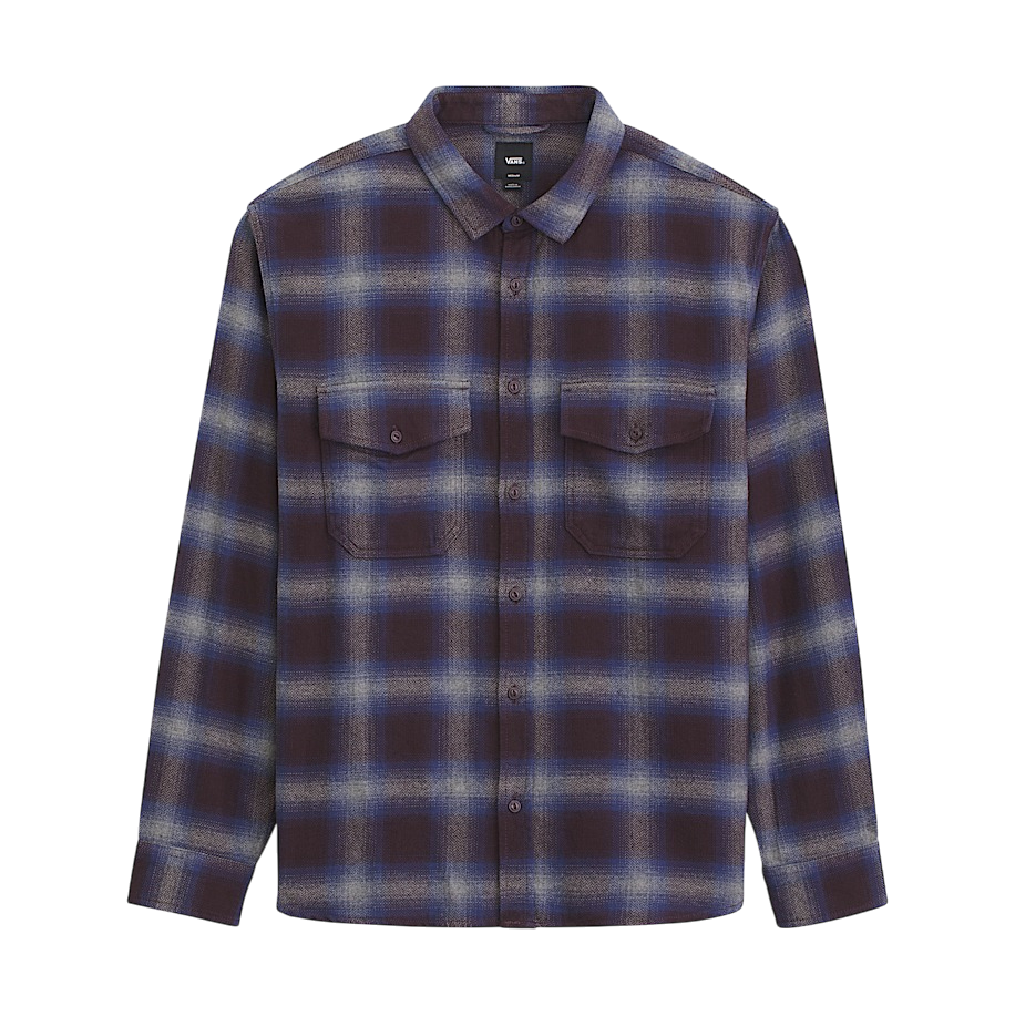 Bixby Plaid Flannel Shirt - Dark Port Red/Pewter Heather Grey
