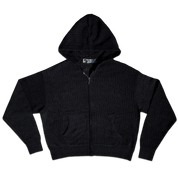 P&DF - Crochet Zip Hood - Black