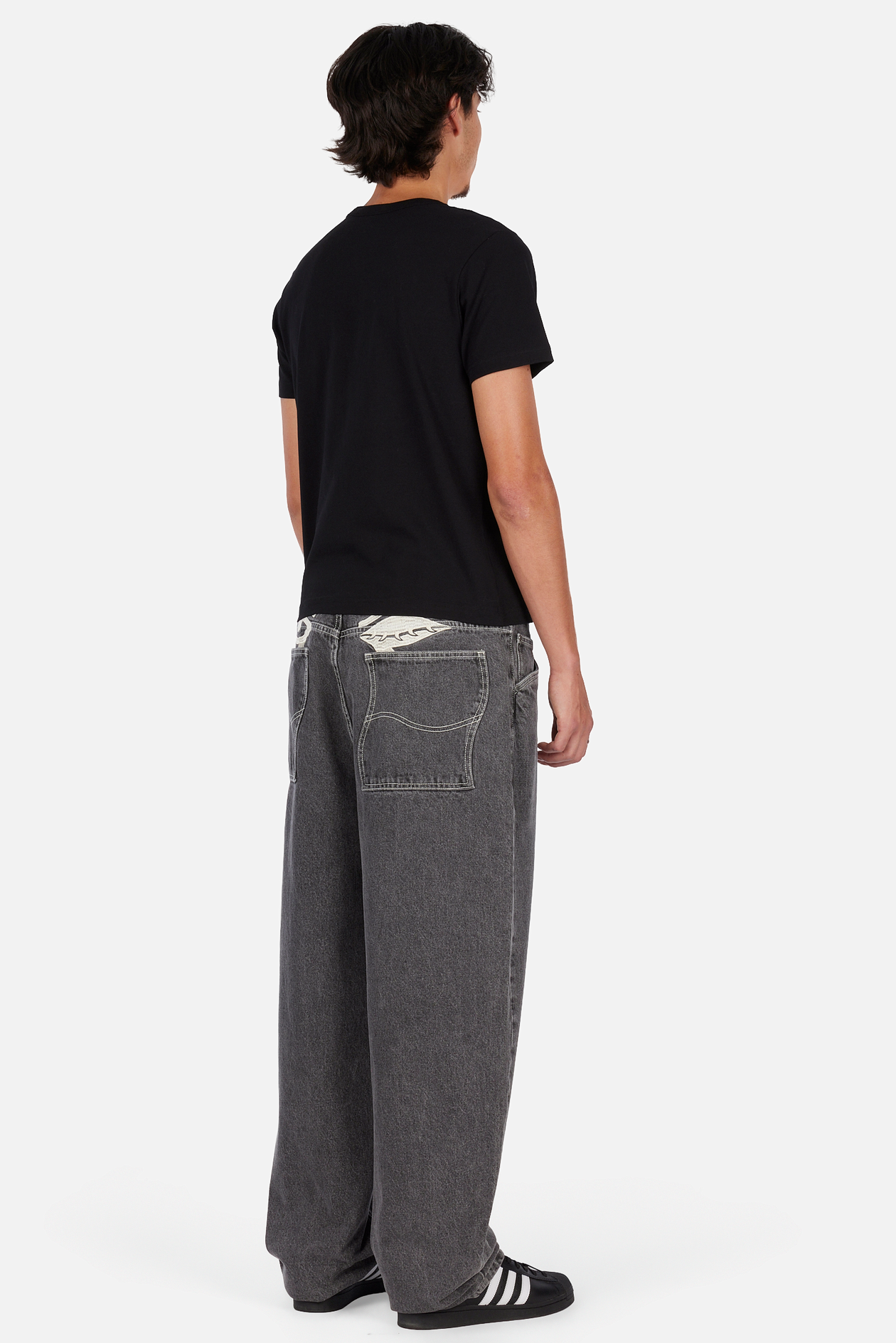 Baggy Wink Denim Pants - Faded Black