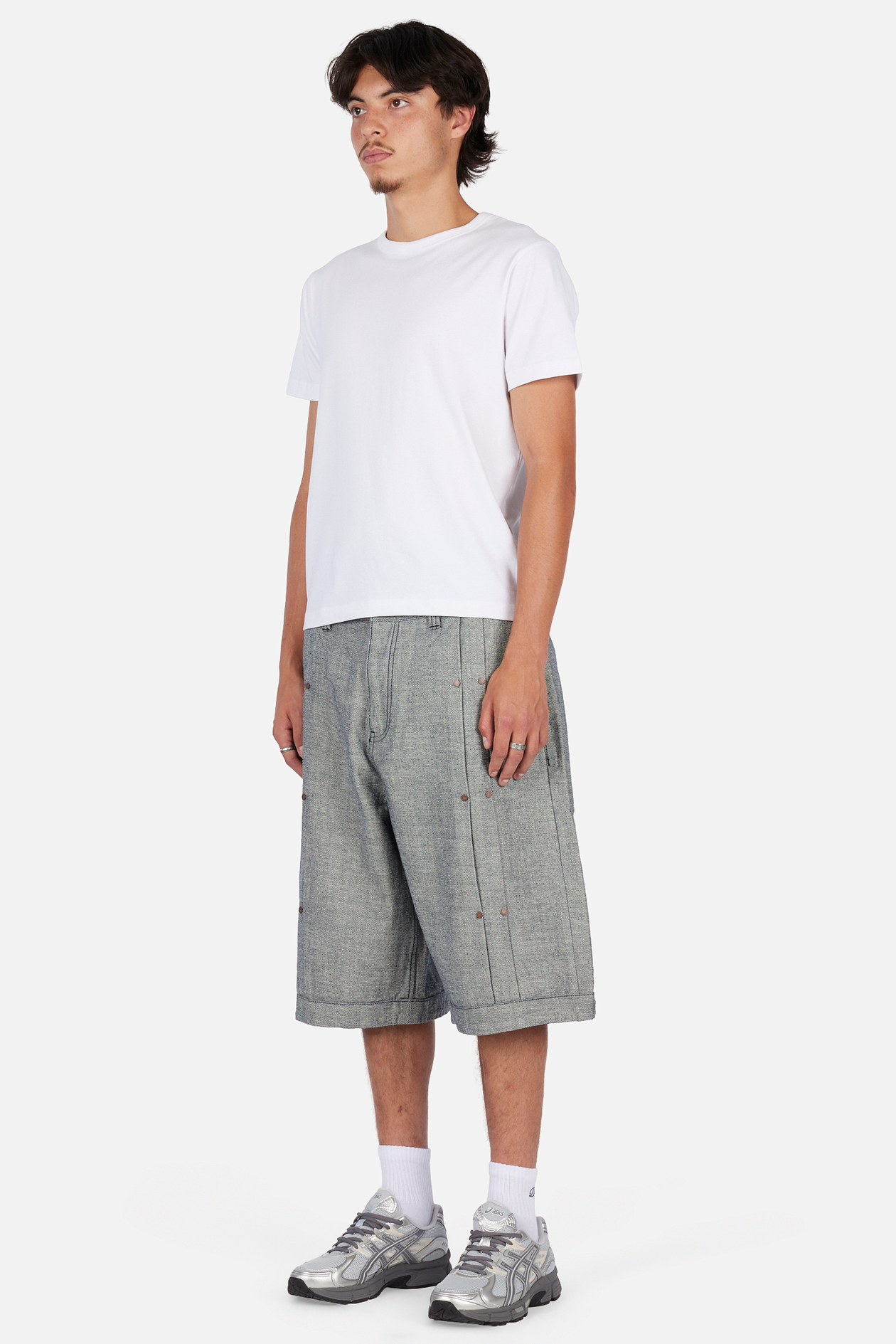 Short en Denim Baggy Plissé - Indigo Inversé