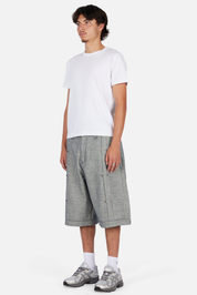 Short en Denim Baggy Plissé - Indigo Inversé