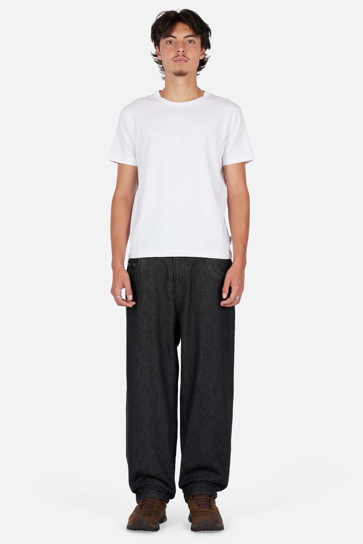 Relaxed Denim Pants - Black Washed
