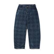 Jeans Denim Coupe Large Burn - Carreaux Indigo Foncé