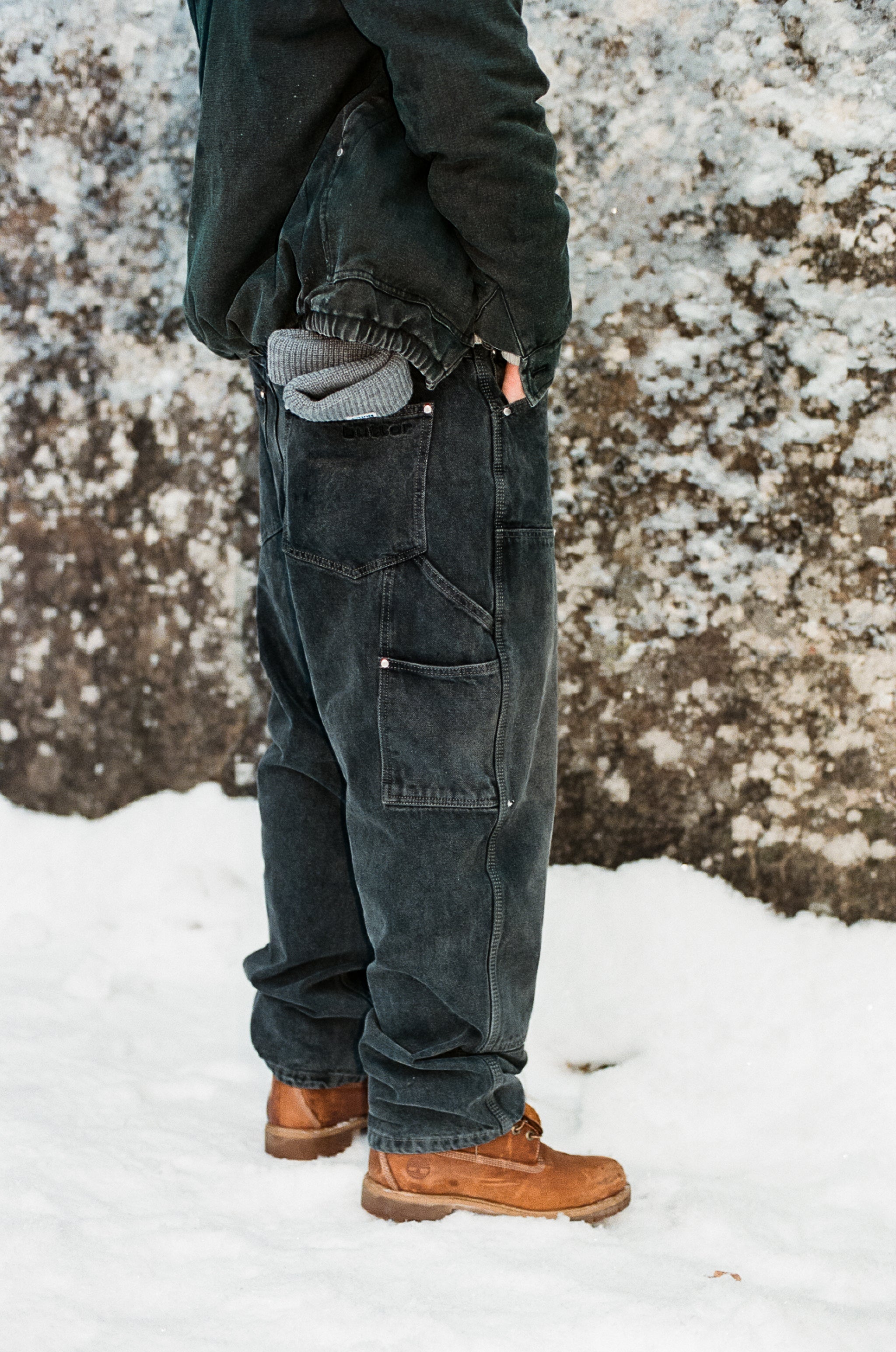 Davide Double Knee Denim Jeans - Washed Black