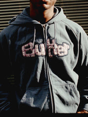 Stretch Zip-Thru Hood - Washed Navy