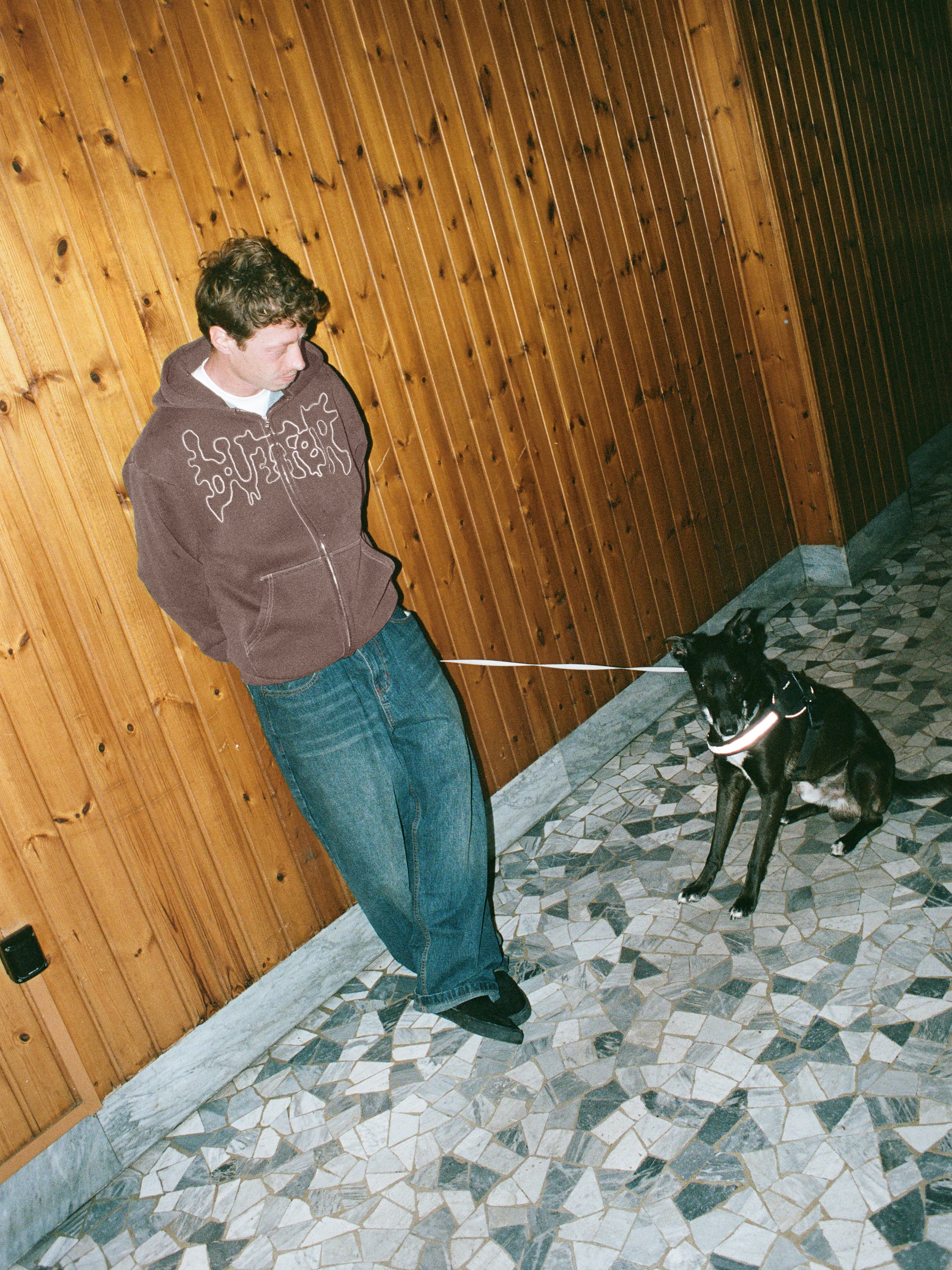 Blotch Zip-Thru Hood - Washed Berry