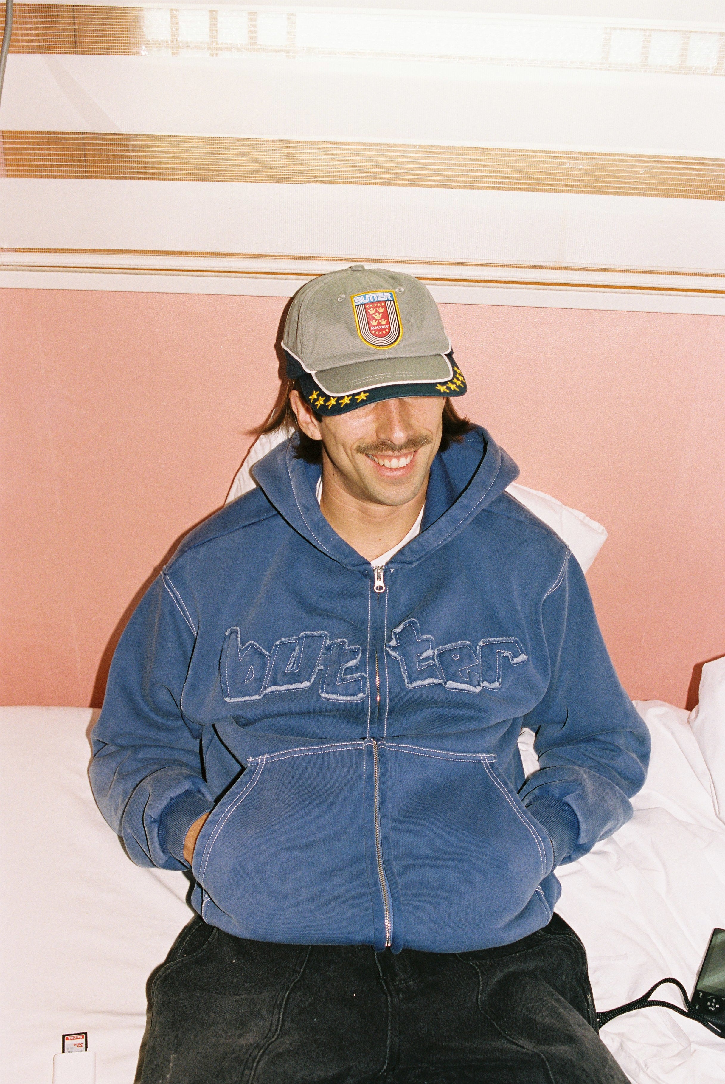 Mineral Wash Zip-Thru Hood - Prussian