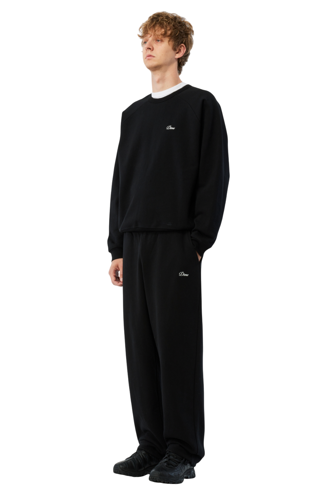 Cursive Small Logo Crewneck - Black