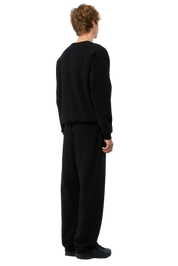 Cursive Small Logo Crewneck - Black