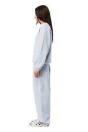 Cursive Small Logo Crewneck - Gray Lavender