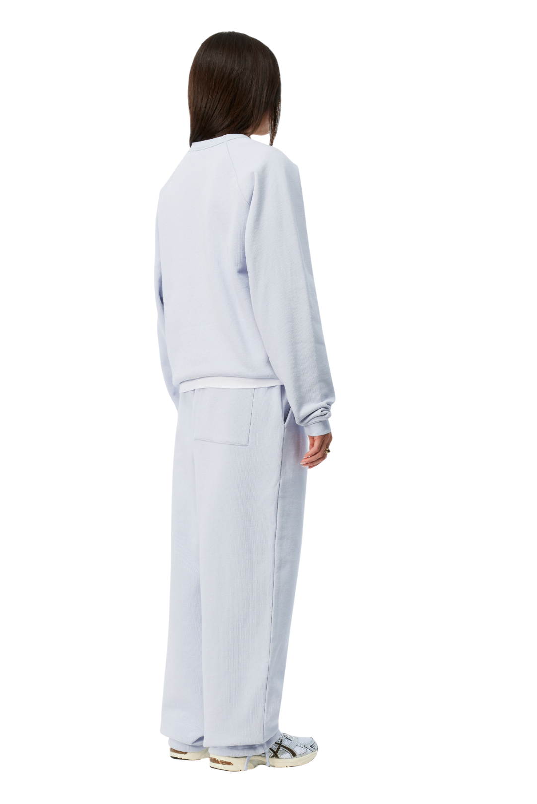 Cursive Small Logo Crewneck - Gray Lavender