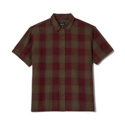 Cru Chemise en Mélange de Lin - Olive Surplus/Bordeaux