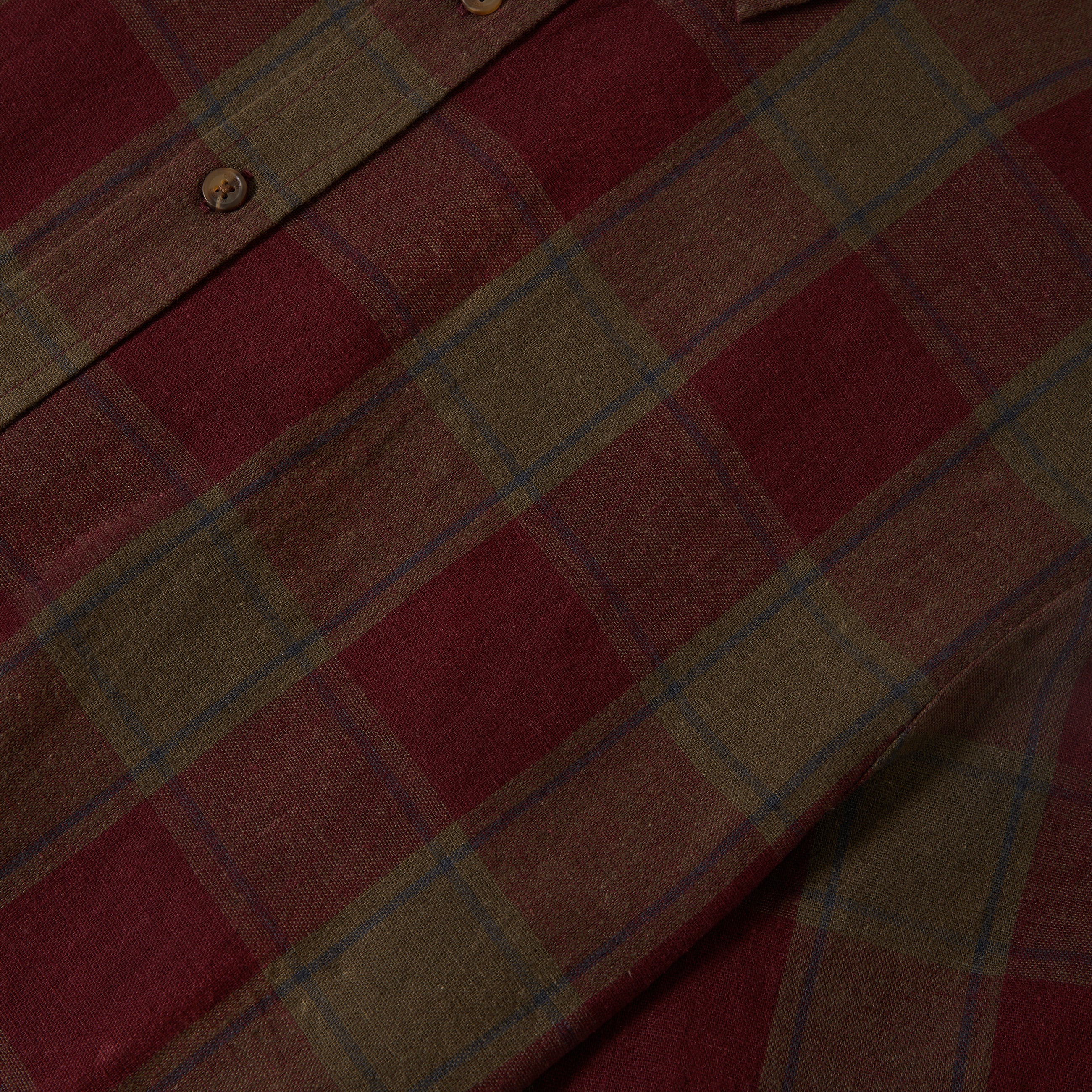 Cru Chemise en Mélange de Lin - Olive Surplus/Bordeaux