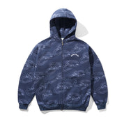 Chain Zip-Thru Hood - Navy