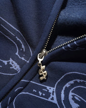 Chain Zip-Thru Hood - Navy