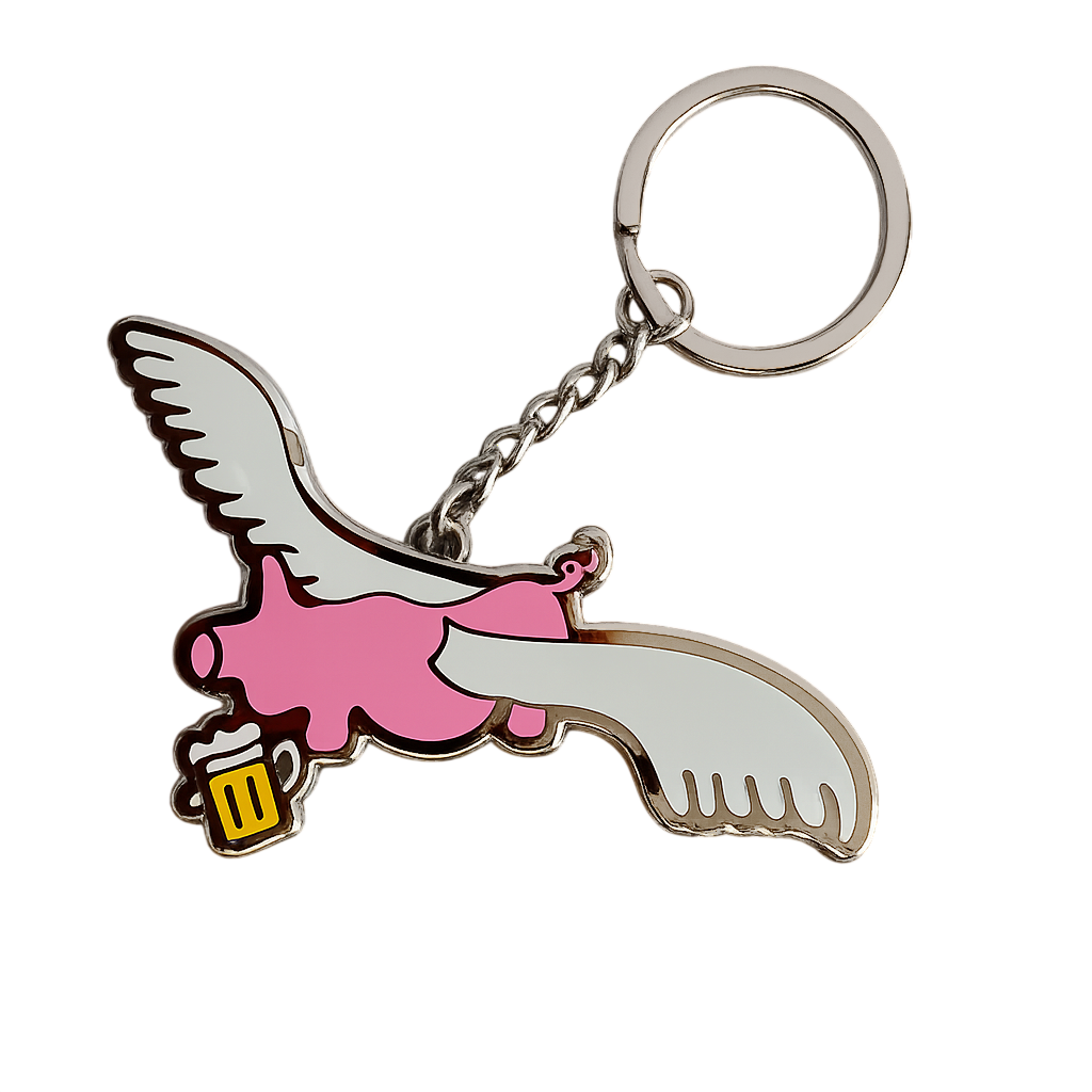 Porte-Clés Flying Pig - Rose