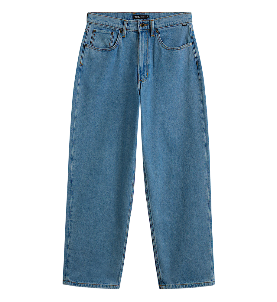 Check-5 Pantalon Denim Baggy - Bleu Stonewash (Patch Noir)