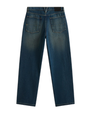 Pantalon en Denim Baggy Check-5 - Indigo Moyen Délavé
