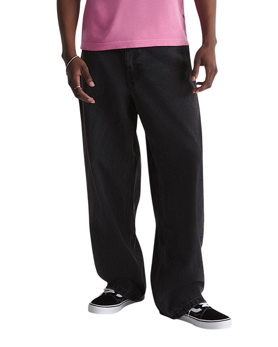 Check-5 Baggy Denim Pants - Black