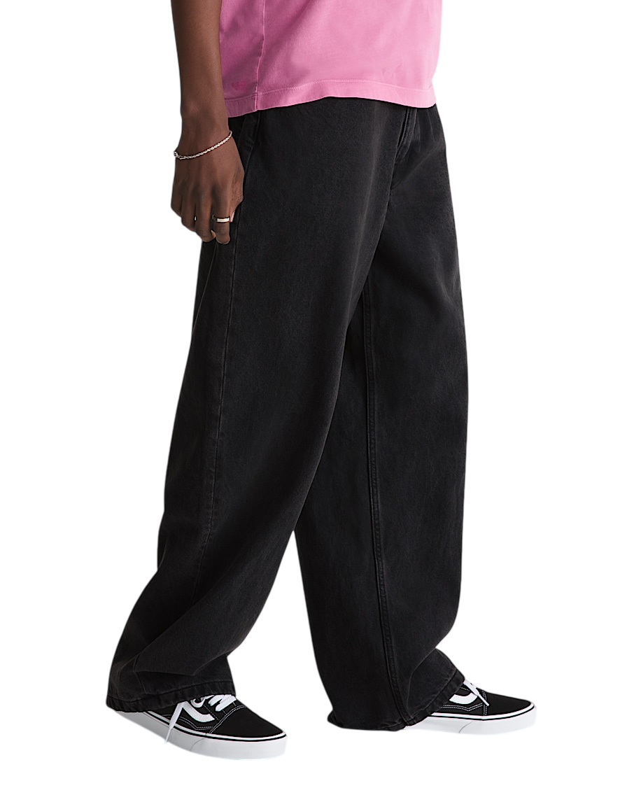 Check-5 Baggy Denim Pants - Black