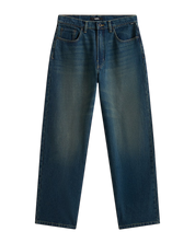 Pantalon en Denim Baggy Check-5 - Indigo Moyen Délavé