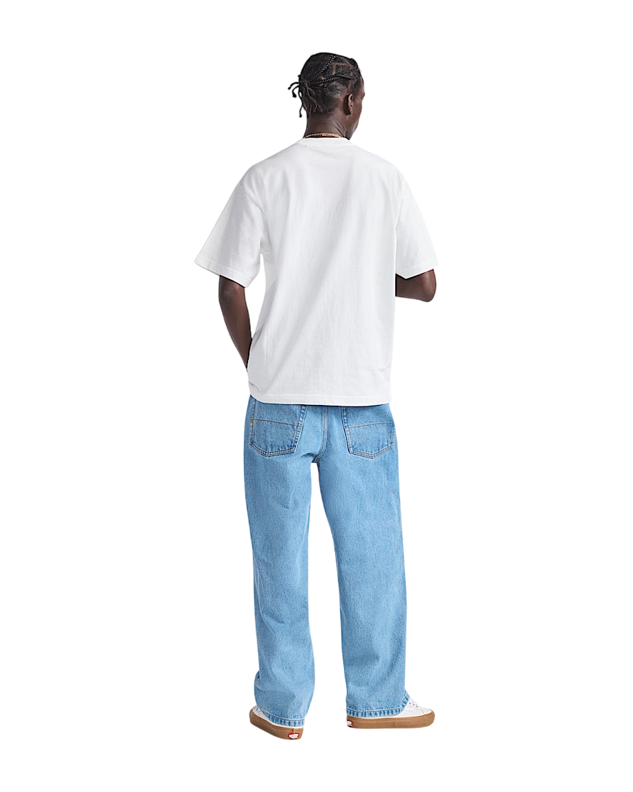 Check-5 Pantalon Denim Baggy - Bleu Stonewash (Patch Noir)