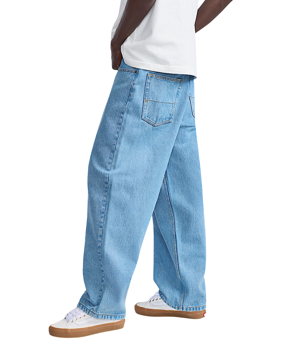 Check-5 Pantalon Denim Baggy - Bleu Stonewash (Patch Noir)
