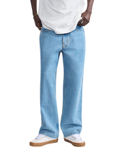 Check-5 Pantalon Denim Baggy - Bleu Stonewash (Patch Noir)
