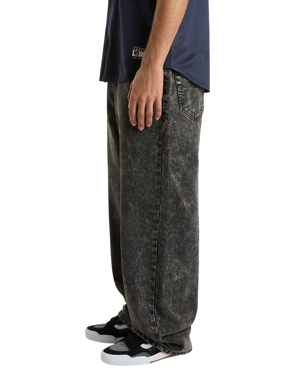 Check-5 Pantalon Denim Baggy - Noir Délavé