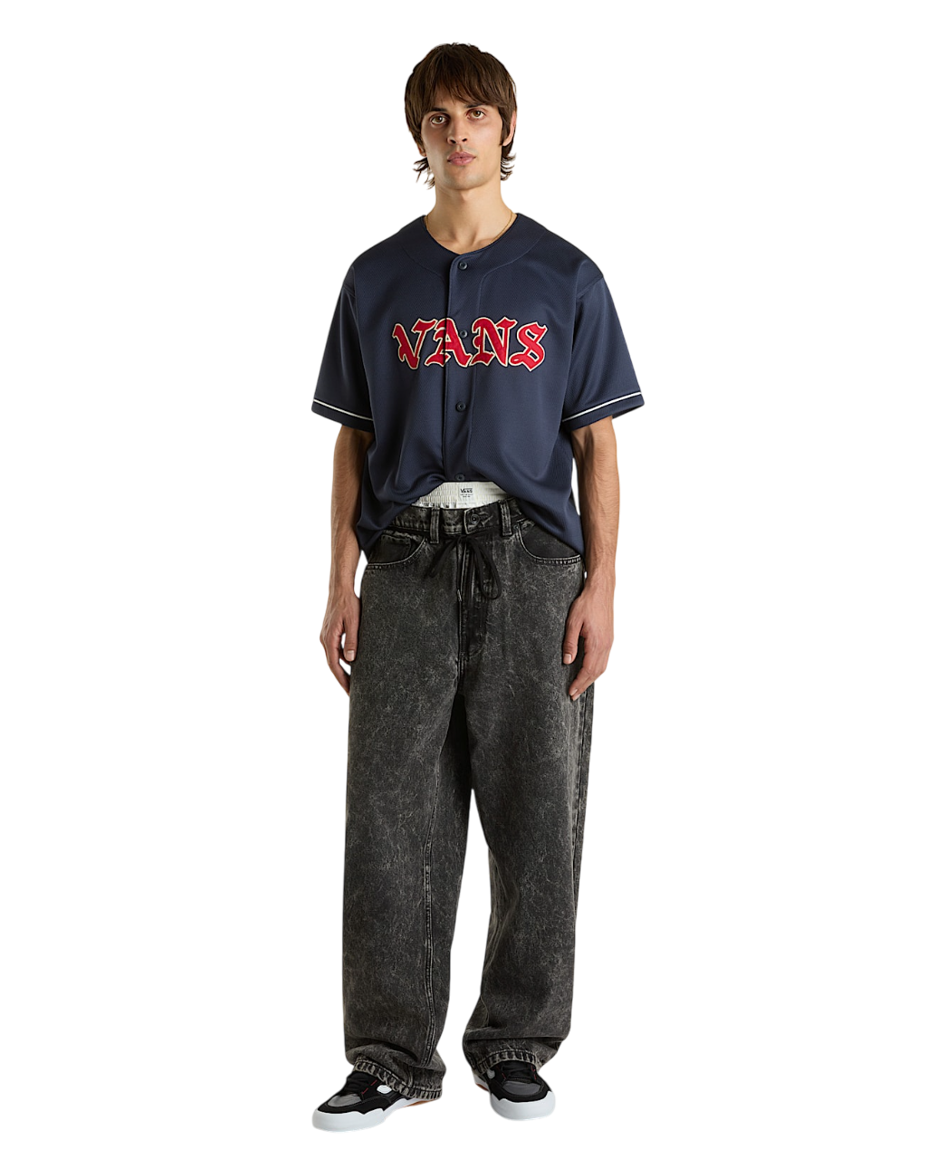 Check-5 Pantalon Denim Baggy - Noir Délavé