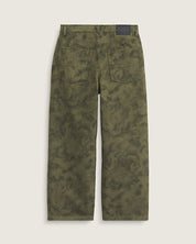 Check-5 Baggy Printed Denim Pant - Mossy Olive Green/Obsidian Fern Green
