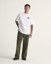 Check-5 Baggy Printed Denim Pant - Mossy Olive Green/Obsidian Fern Green