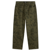 Check-5 Baggy Printed Denim Pant - Mossy Olive Green/Obsidian Fern Green