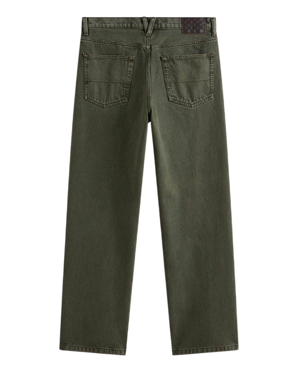 Check-5 Loose Denim Pants - Mossy Olive