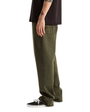 Check-5 Loose Denim Pants - Mossy Olive
