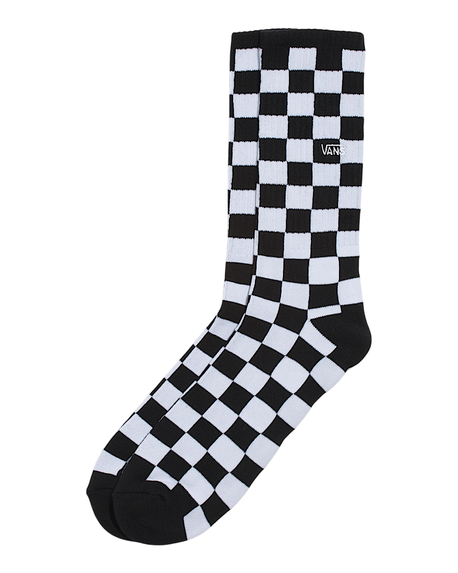 Checkerboard Crew Socks - Black/White