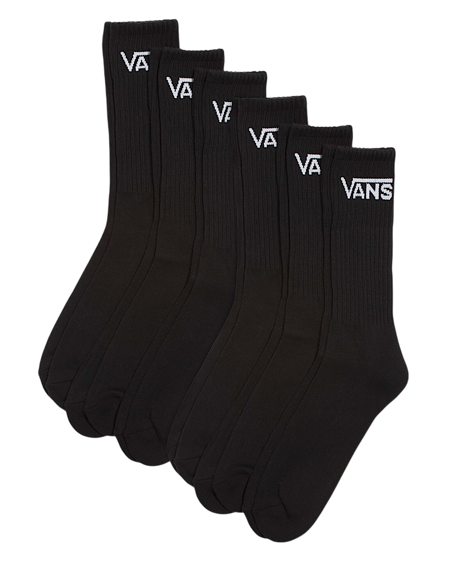 Classic Crew Socks 6-Pack - Black